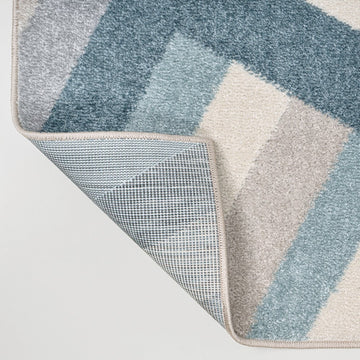 Retro Rainbow Contemporary Stripe Area Rug